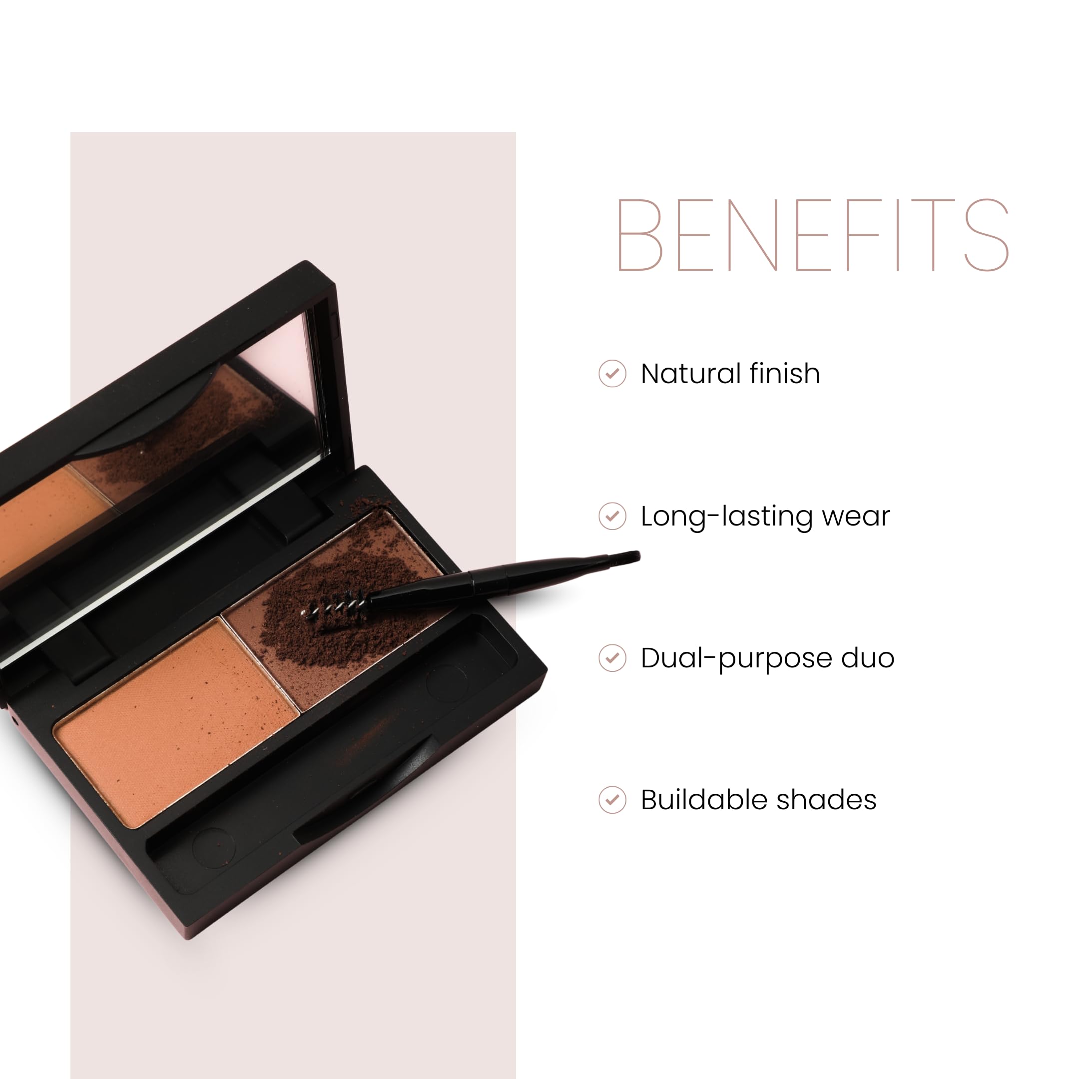 Armaf Beauté Enchanting Brow Eyebrow Duo - Dual Tone Eyebrow Powder Kit for Easy Application, Natural Look, Brow Powder | Expresso - Image 3