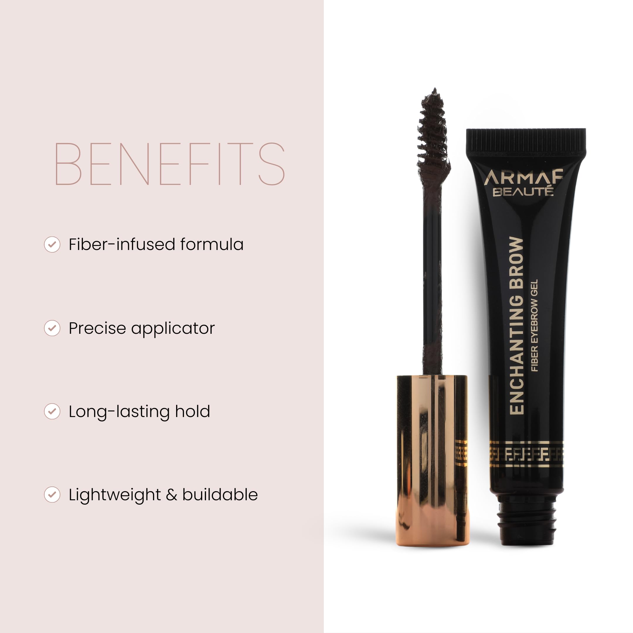 Armaf Beauté Enchanting Brow - Fiber Eyebrow Gel | Natural Finish, Precise Application, Lightweight | Dark Brown - Image 3