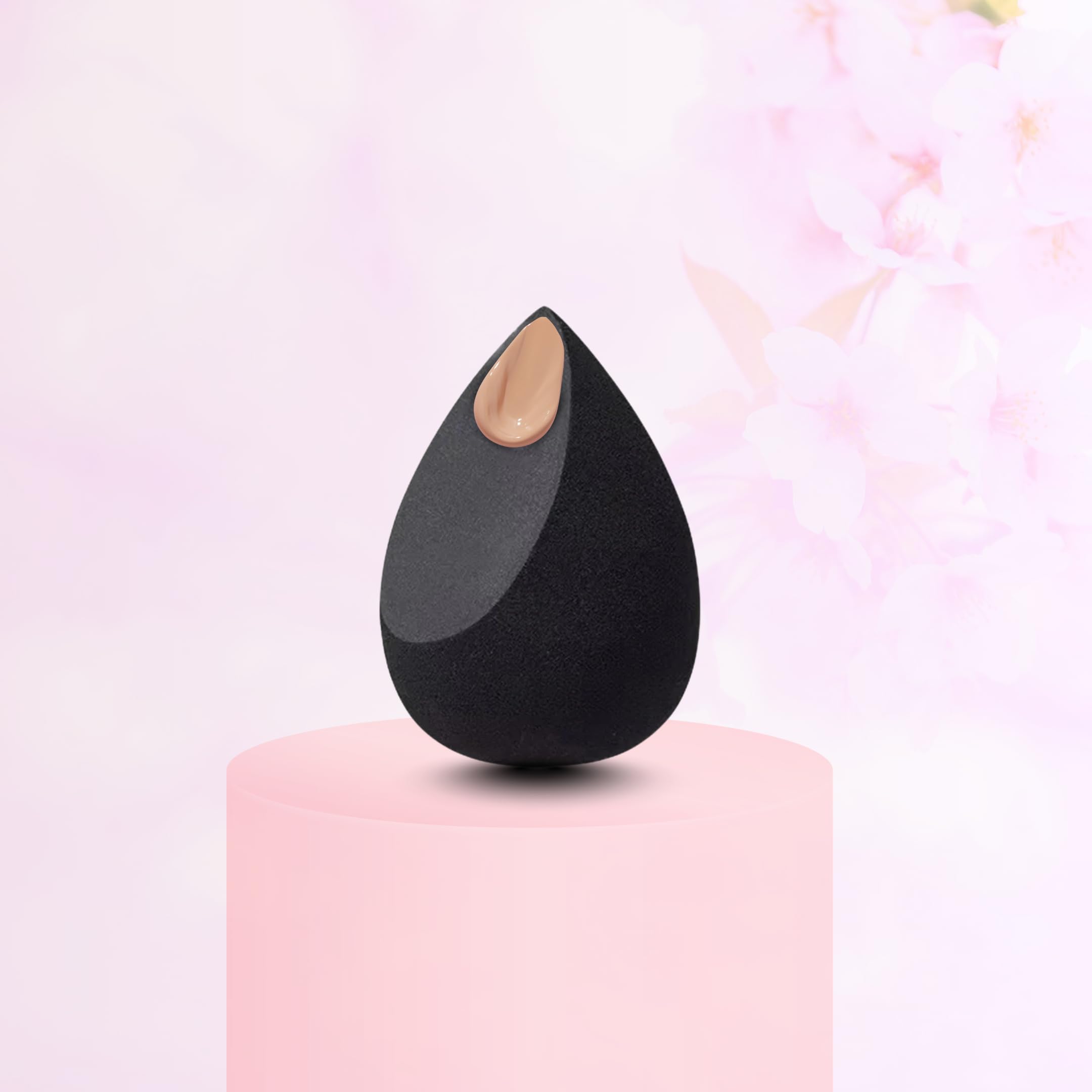 Armaf Beauté Makeup Blender Sponge - Ultra-Soft, Latex-Free, Washable & Reusable for Seamless, Airbrush Finish - for Foundation, Concealer, Powder & Skincare - 1 Count, Black - Image 4