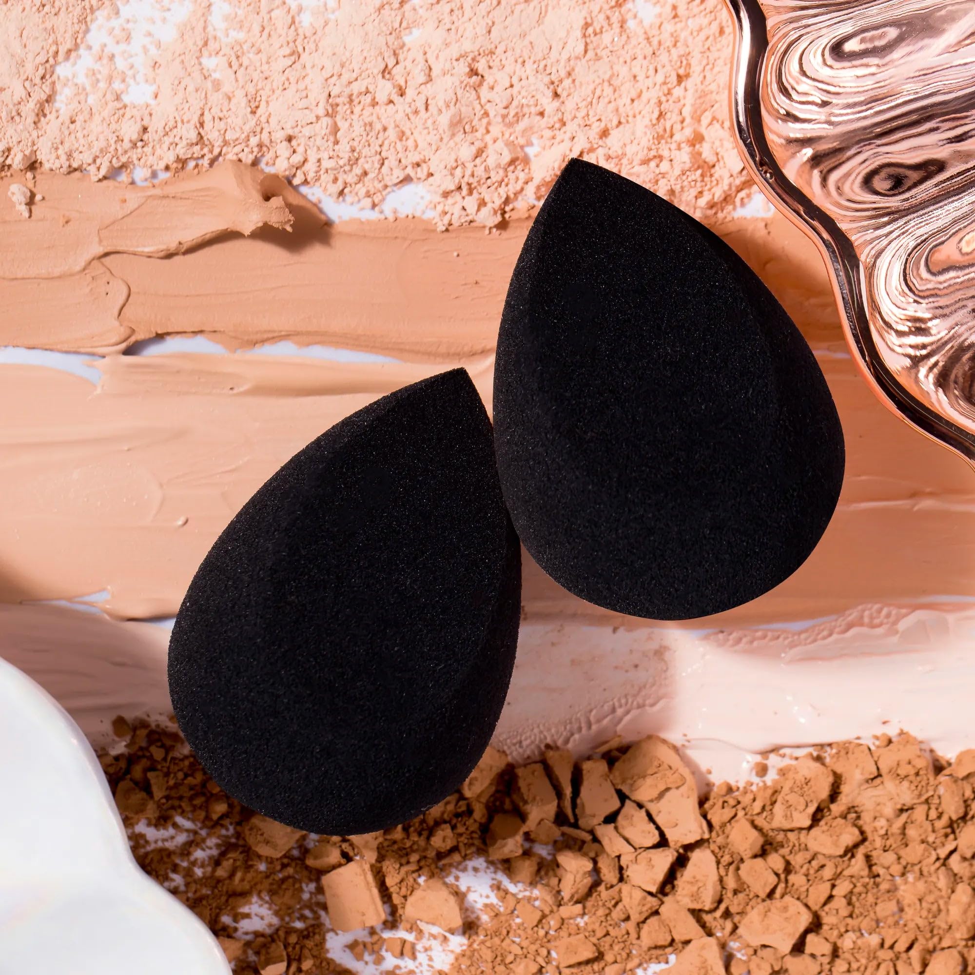 Armaf Beauté Makeup Blender Sponge - Ultra-Soft, Latex-Free, Washable & Reusable for Seamless, Airbrush Finish - for Foundation, Concealer, Powder & Skincare - 1 Count, Black - Image 6