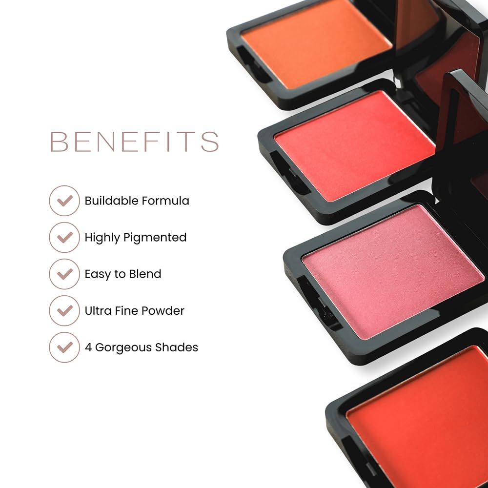Armaf Beauté What-a-Cheek: Blush - Highly Pigmented, Easy to Blend, Powder Blush, 4 Gorgeous Shades | Dark Peach, Orange Candy - Image 5